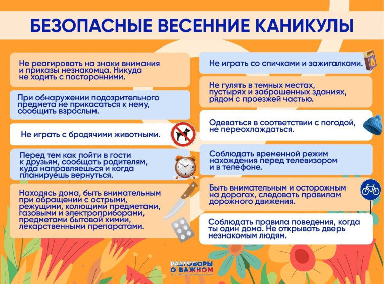 Безопасность на весенних каникулах.